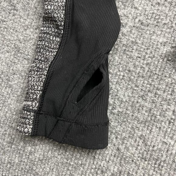Lululemon Jacket Womens 8 Gray Black Full Zip Asymmetrical Athleisure Thumbholes - Picture 7 of 12